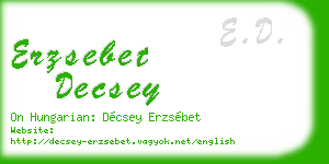 erzsebet decsey business card