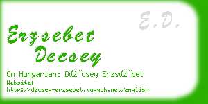 erzsebet decsey business card